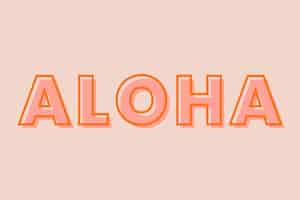 Бесплатное векторное изображение Шаблон шрифта типографии aloha