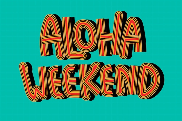 Aloha Weekend retro green wallpaper