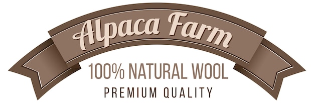 Шаблон логотипа фермы альпака для шерстяных изделий