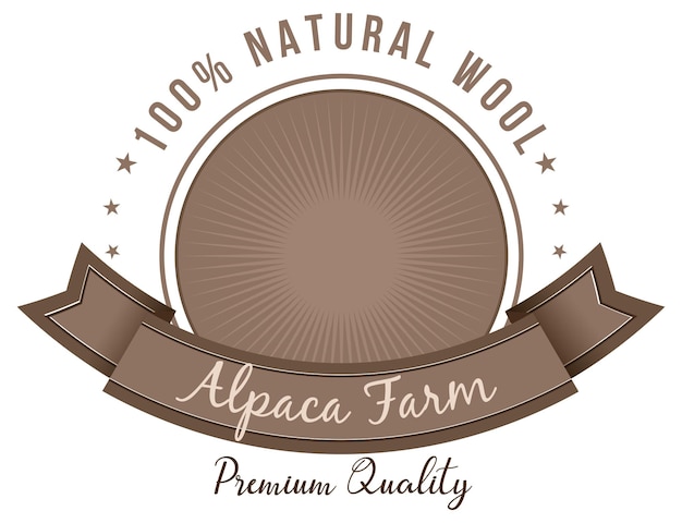 Шаблон логотипа фермы альпака для шерстяных изделий