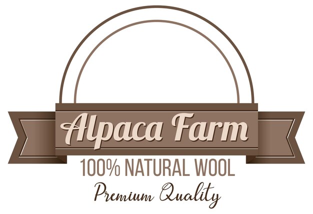 Modello di logo della fattoria di alpaca per prodotti in lana