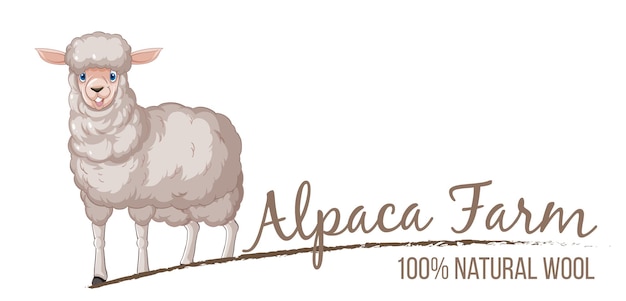 Vettore gratuito logo della fattoria di alpaca per prodotti in lana