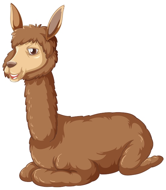 An alpaca on white background