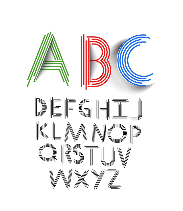 Free Vector alphabet abcd font vector design