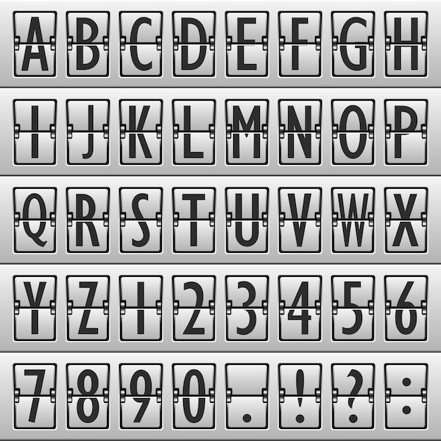 Free vector alphabet board airport