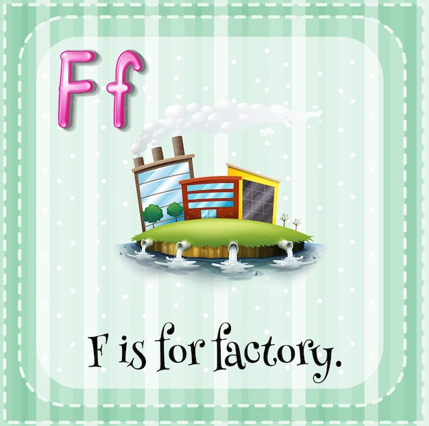 Free vector alphabet f is for factory