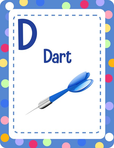 Dart를위한 문자 D가있는 알파벳 flashcard