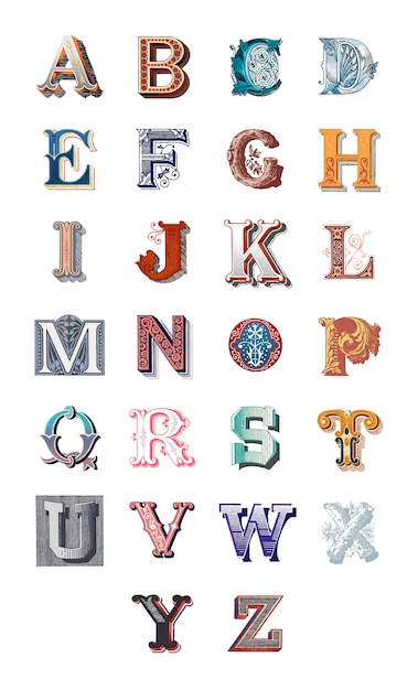 Free vector alphabet lettering