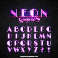 Free vector alphabet neon of pink lights