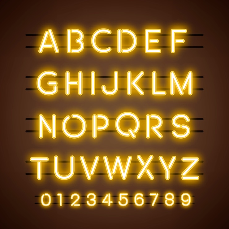 Free Vector the alphabet and numeral system vectors