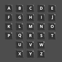 Free vector alphabet plastic tiles for puzzling words games. puzzle element, graphic button.