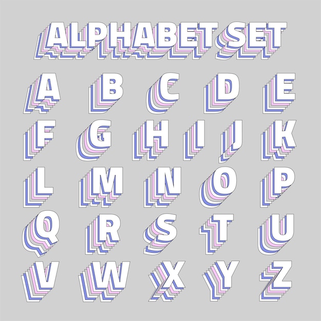 Free vector alphabet set