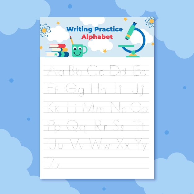 Alphabet tracing print template