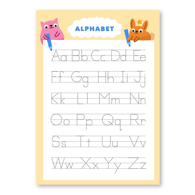 Alphabet tracing template