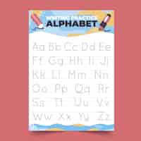 Free vector alphabet tracing template