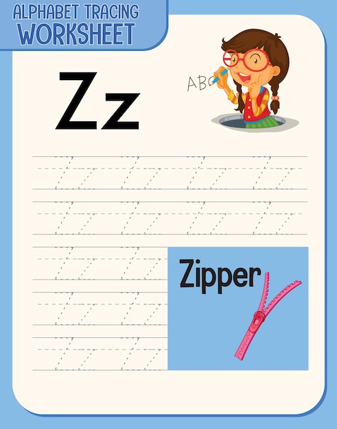 無料ベクター 文字と語彙のアルファベットトレースワークシート