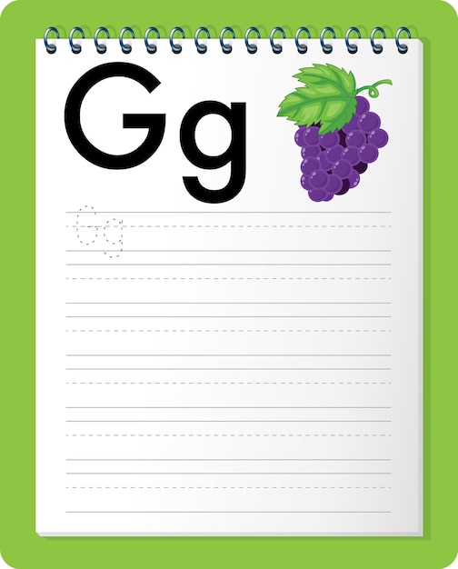 Рабочий лист начертания алфавита с буквой G и g