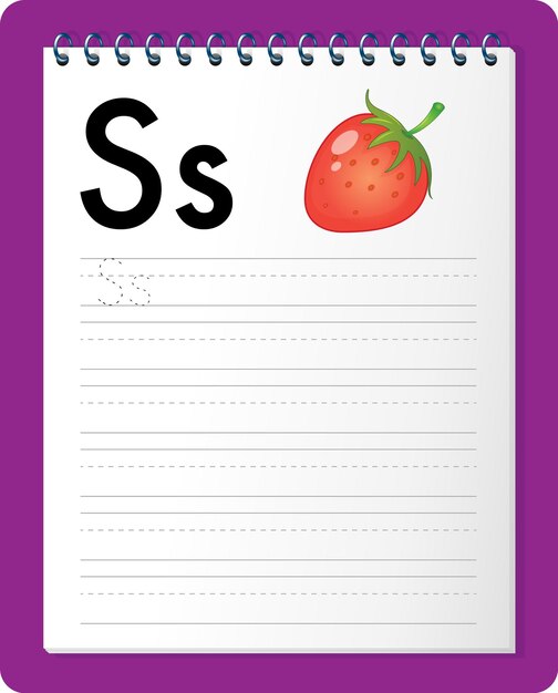 Alphabet tracing worksheet with letter S and s