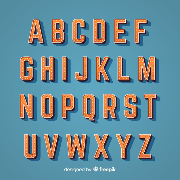 Alphabet in vintage style 