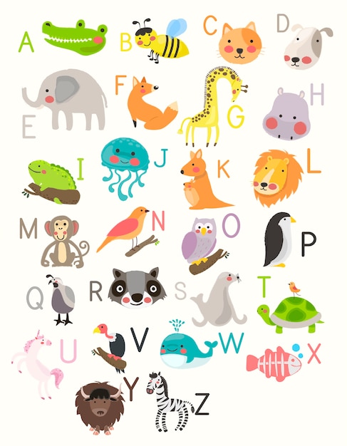 alphabet with animals 