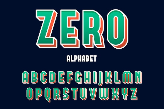 Alphabet wording from a to z in 3d comic style