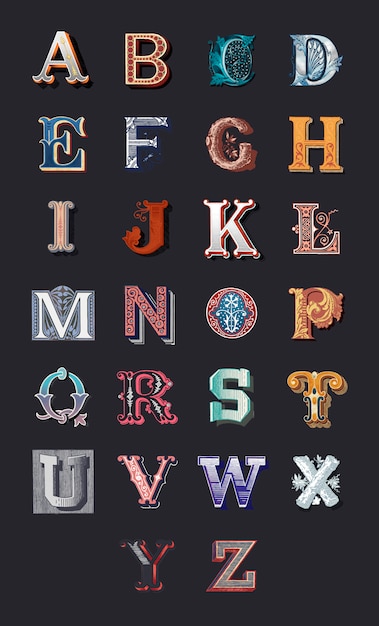 Free vector alphabet