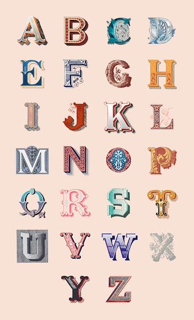 Free vector alphabet