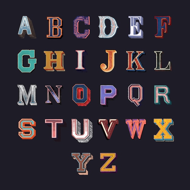 Free vector alphabet