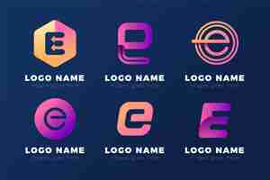 Free vector alphabetical letter e logo collection