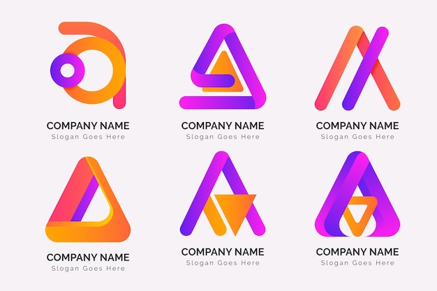 Free vector alphabetical letter a logo collection