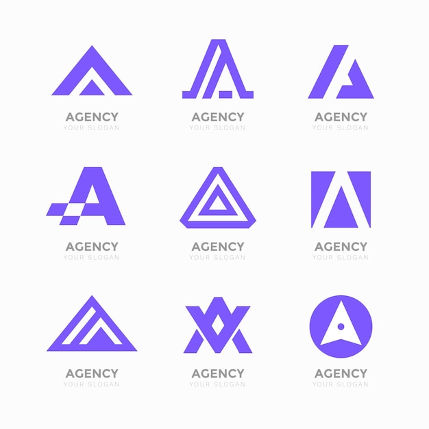 Free vector alphabetical letter a logo collection