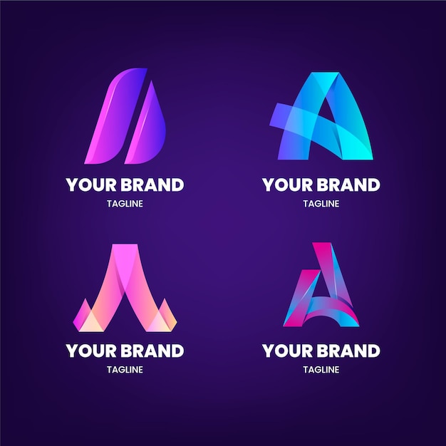 Alphabetical letter a logo collection