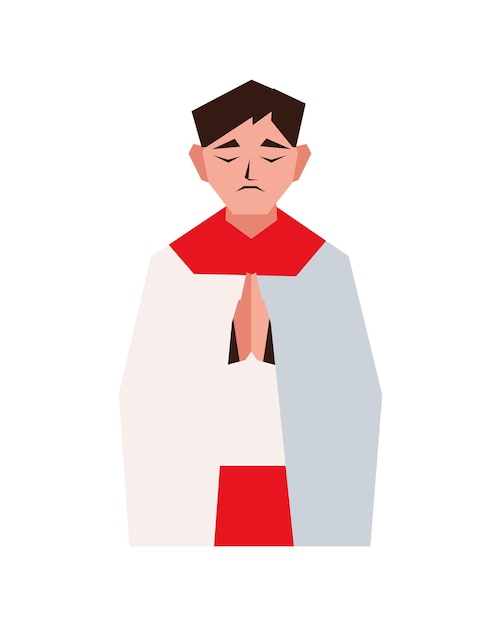 Free vector altar boy character isolated icon