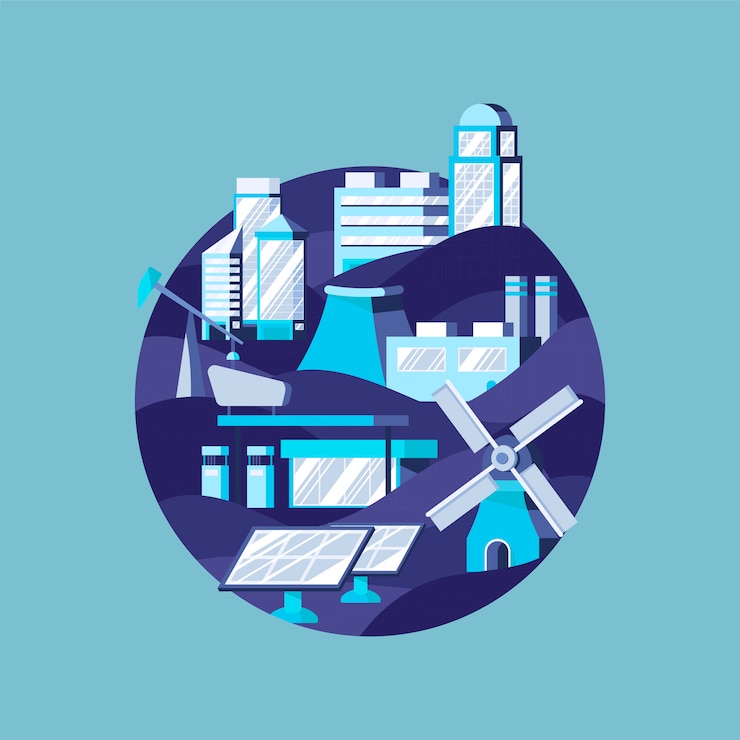 Free Vector alternative energy in blue