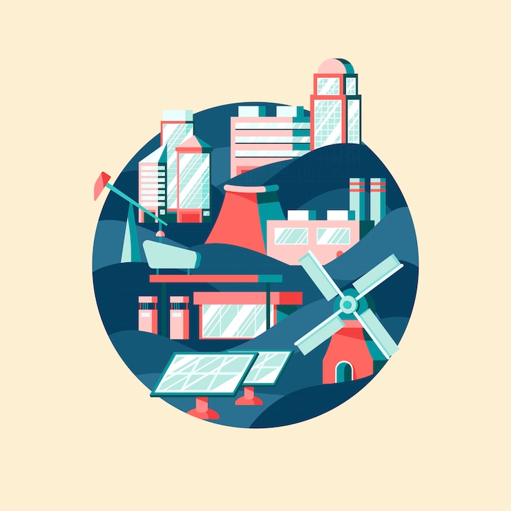 Free Vector alternative energy in blue