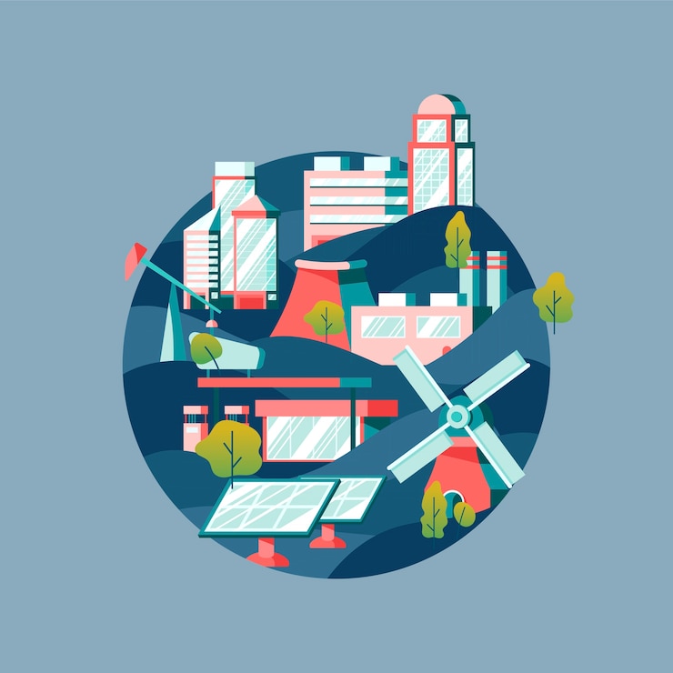Free Vector alternative energy vector in blue