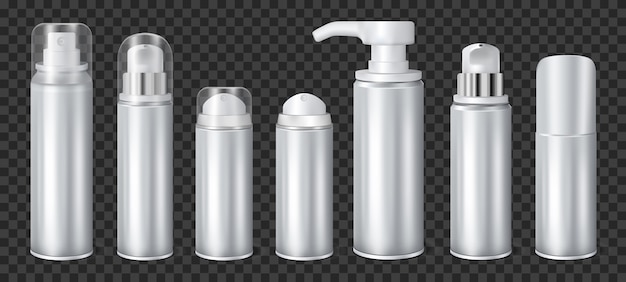 Free vector aluminium spray can transparent