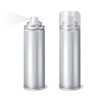 Free vector aluminium spray cans realistic set