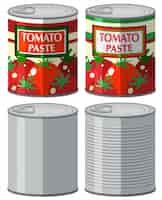 Free vector aluminum can with and without label illustration