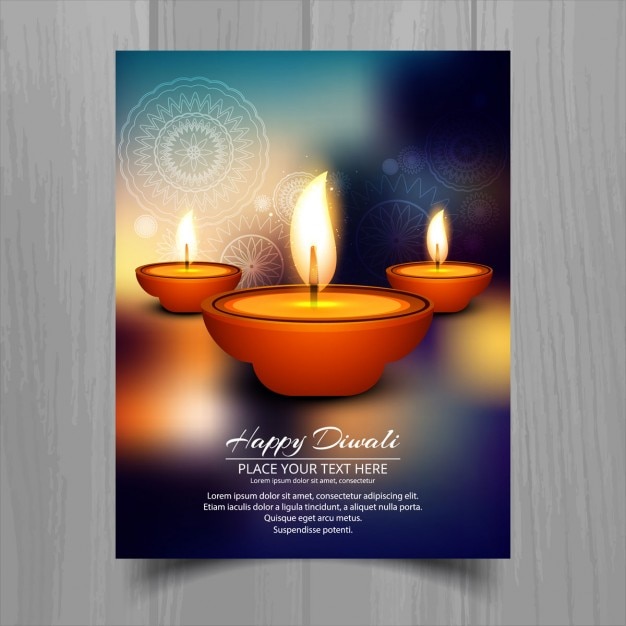 Vettore gratuito colorful brochure felice diwali