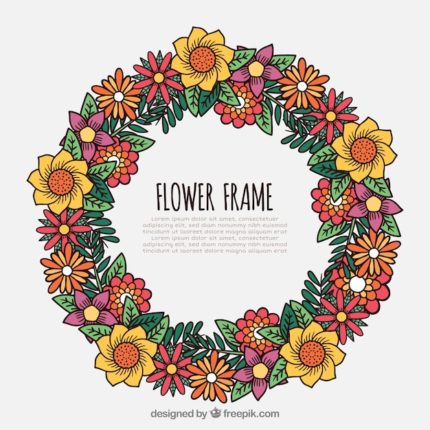 Amazing floral frame with beautiful flowers