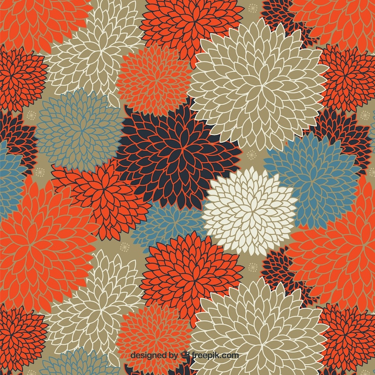 Free Vector amazing floral pattern in warm colors
