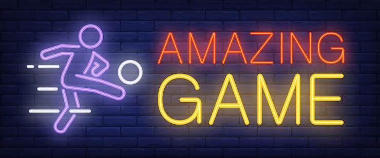 Free Vector amazing game neon sign