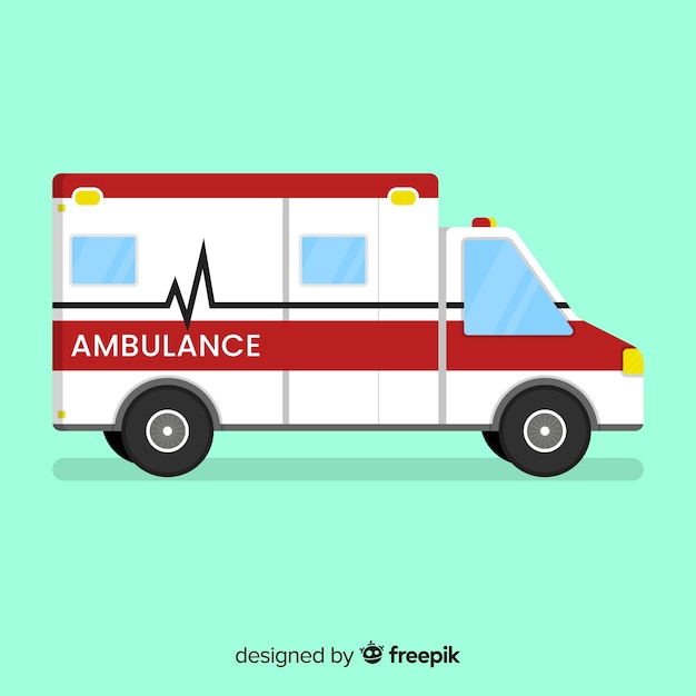 Vettore gratuito concetto di ambulanza in stile piatto
