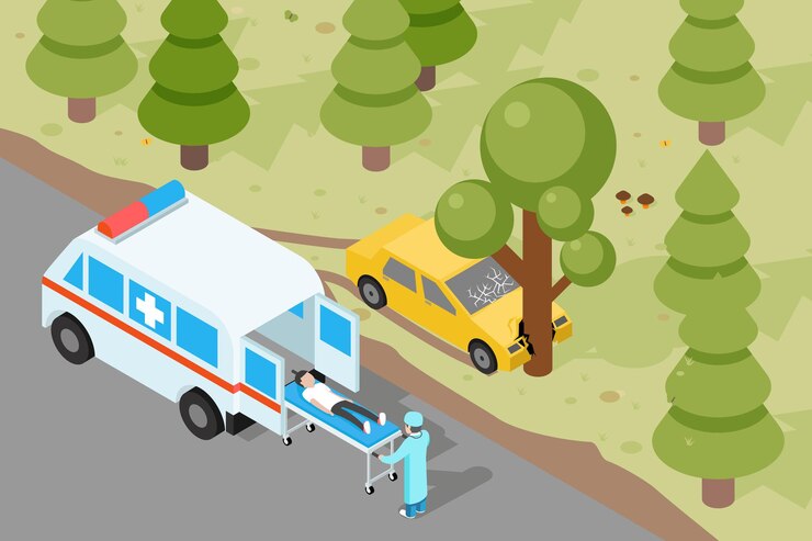 Free Vector ambulance. emergency medical accident evacuation.