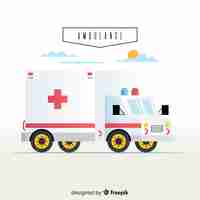 Free vector ambulance in flat style