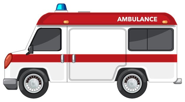 Vettore gratuito furgone dell'ambulanza su sfondo bianco