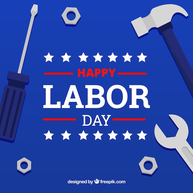 Amercian labor day composition with flat design