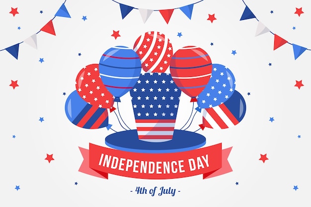 Free vector america independence day with balloons background