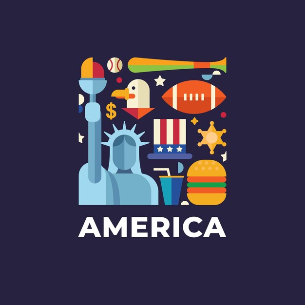 Шаблон логотипа страны путешествия Америки